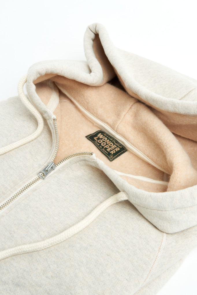 Wonder Looper Zip Hoodie "II" Fleeced Fox Fiber Oatmeal