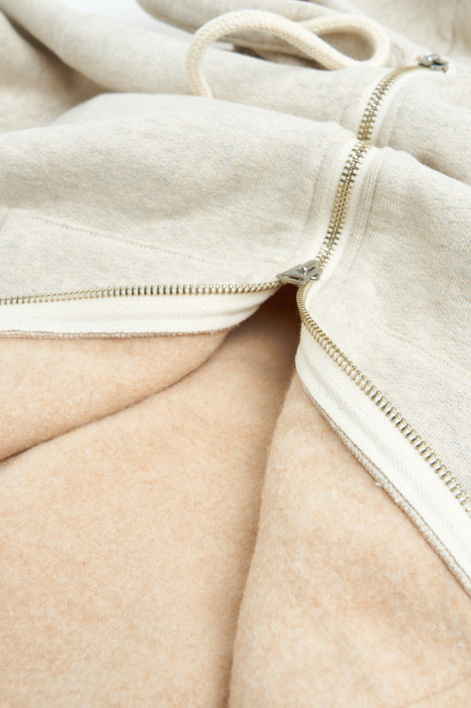 Wonder Looper Zip Hoodie "II" Fleeced Fox Fiber Oatmeal