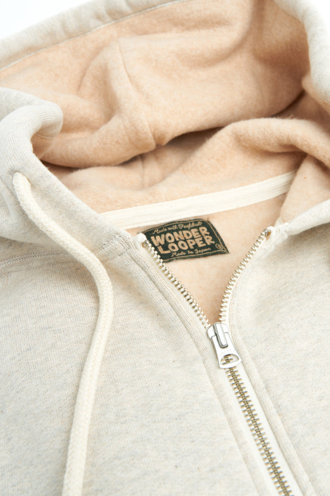 Wonder Looper Zip Hoodie "II" Fleeced Fox Fiber Oatmeal