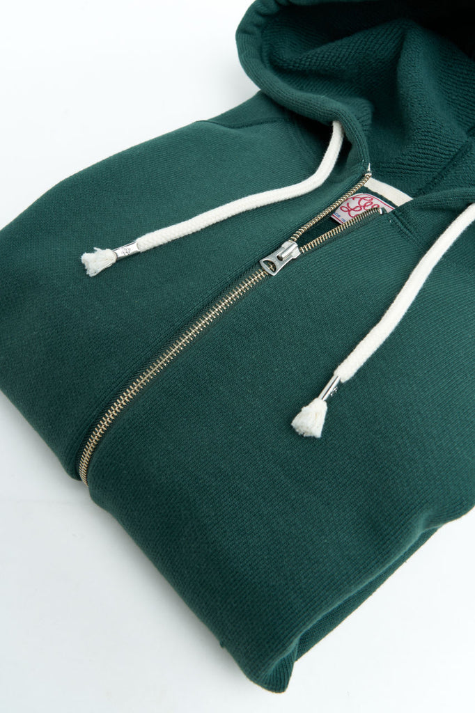 Wonder Looper Zip Hoodie Double Heavyweight French Terry Green