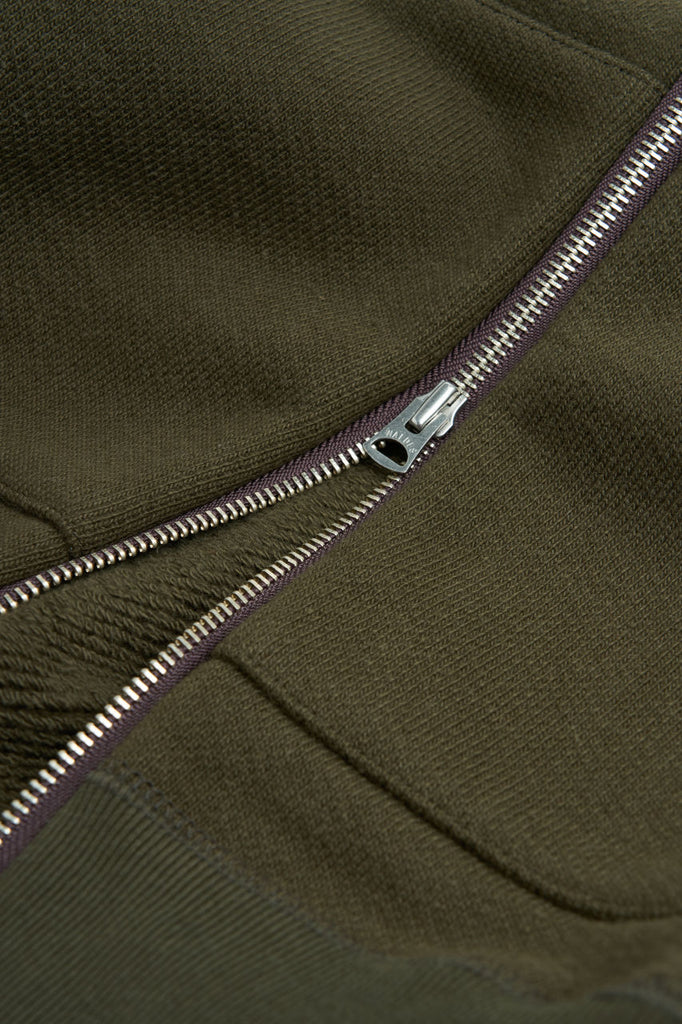 Wonder Looper Zip Hoodie Double Heavyweight French Terry Khaki