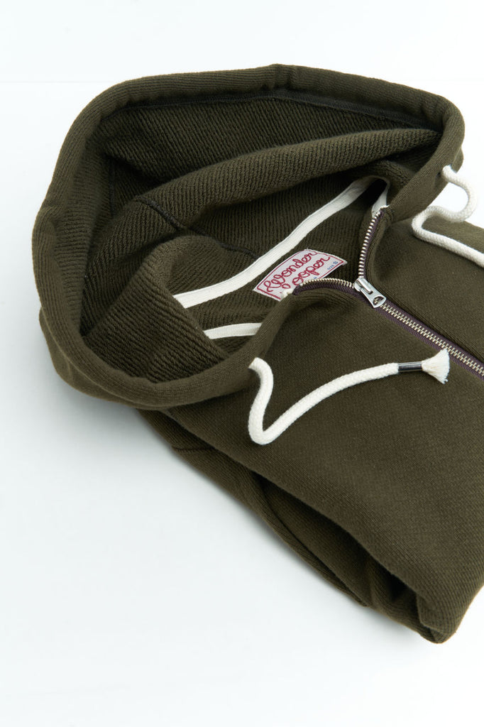 Wonder Looper Zip Hoodie Double Heavyweight French Terry Khaki