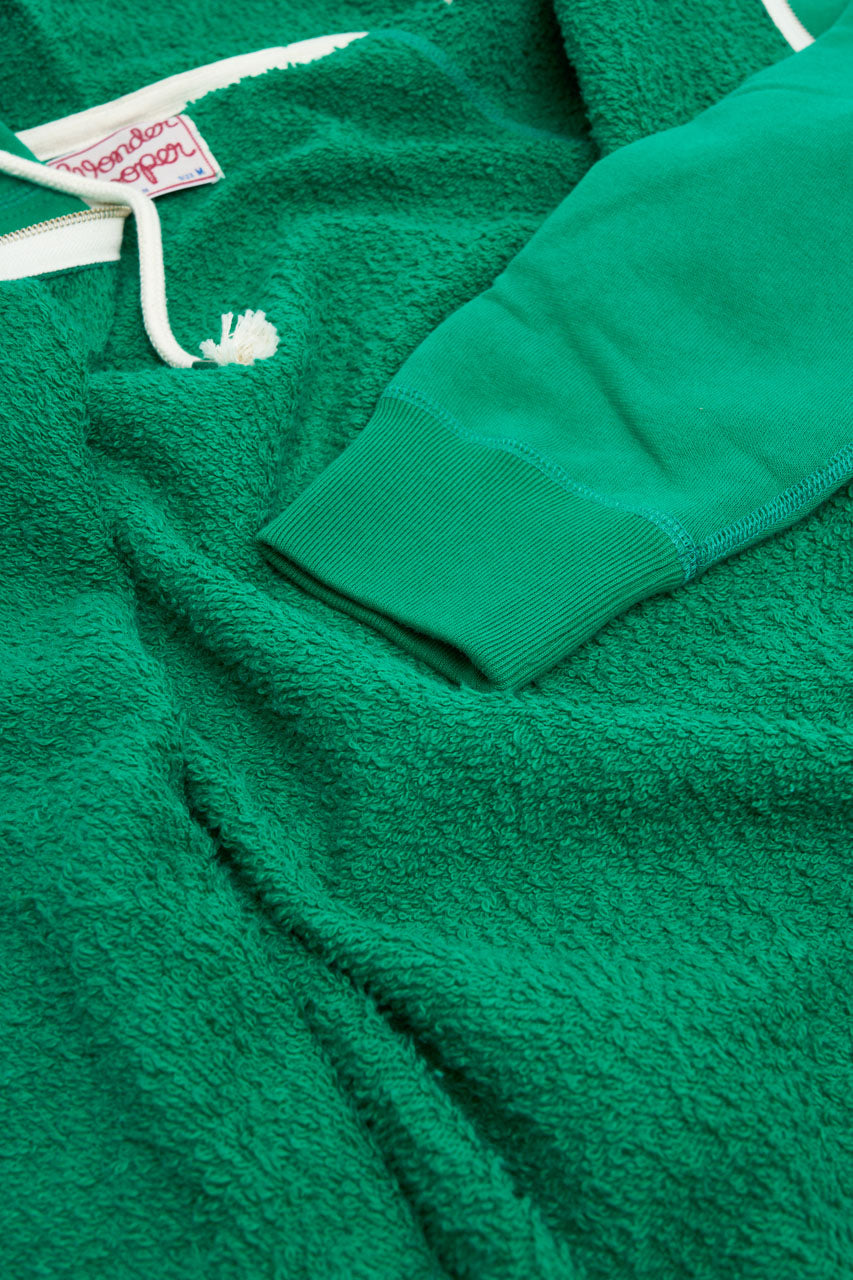 Wonder Looper Zip Hoodie Super Looper French Terry Green | SUNSETSTAR