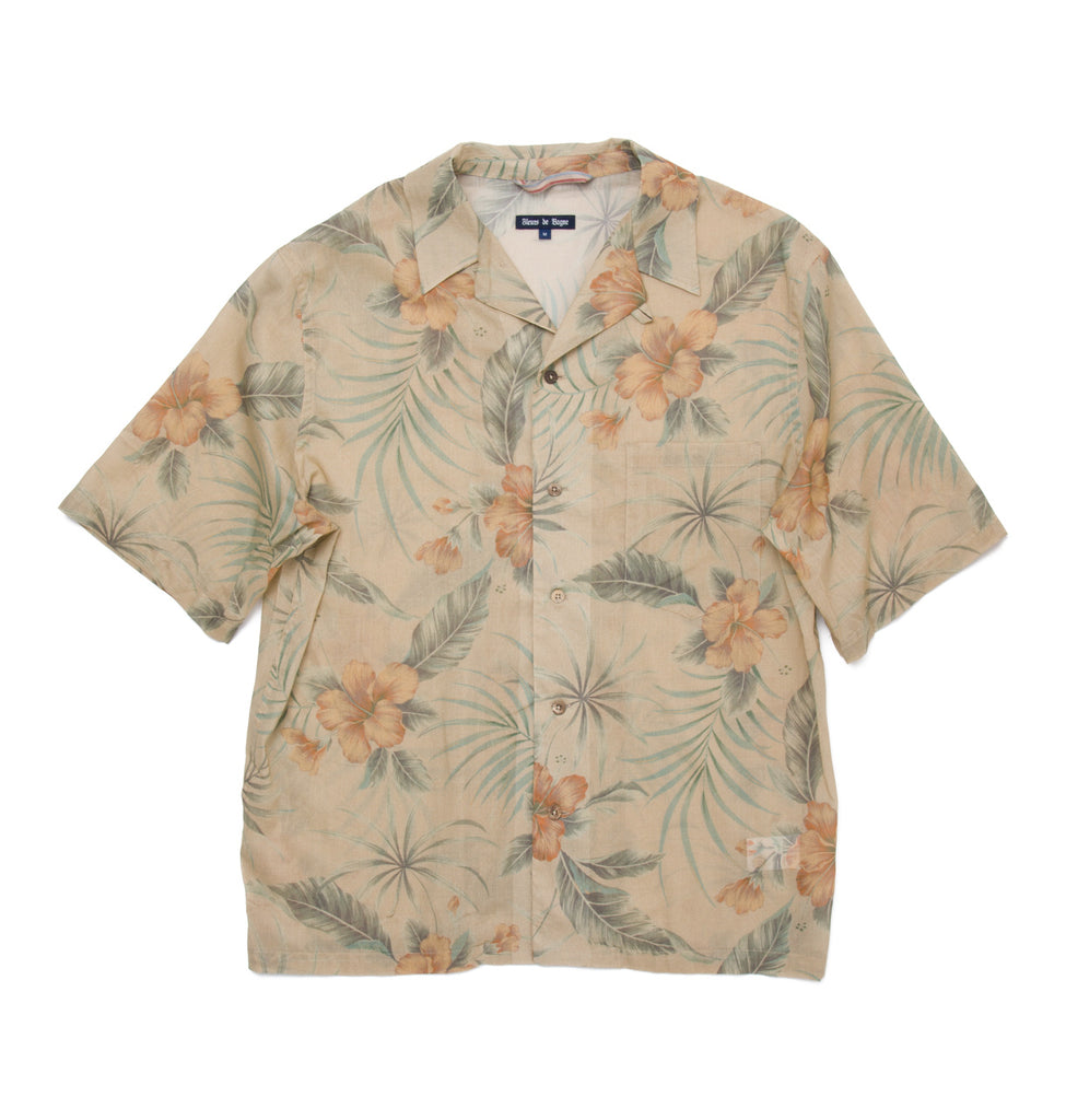 Fleurs de Bagne Aloha Shirt Vintage Flowers Beige