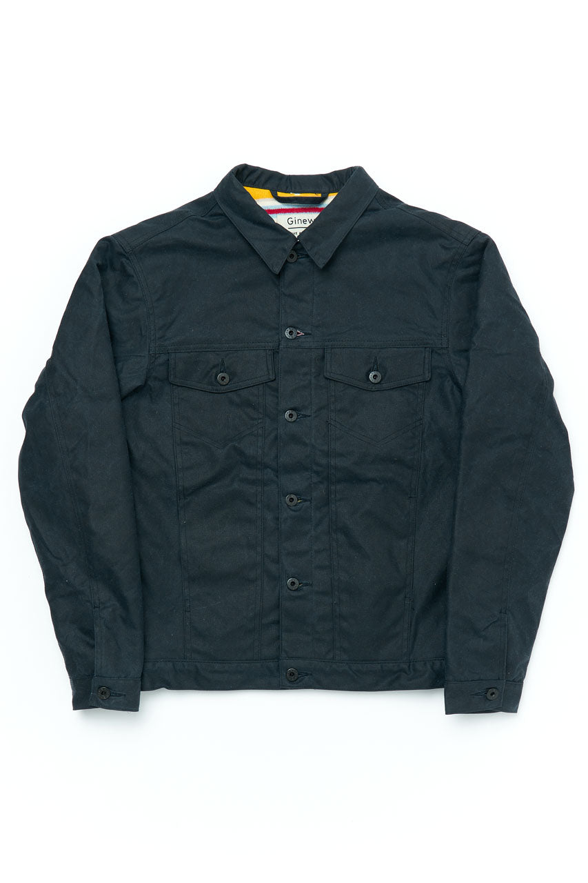 Ginew Wax Rider Coat Black 