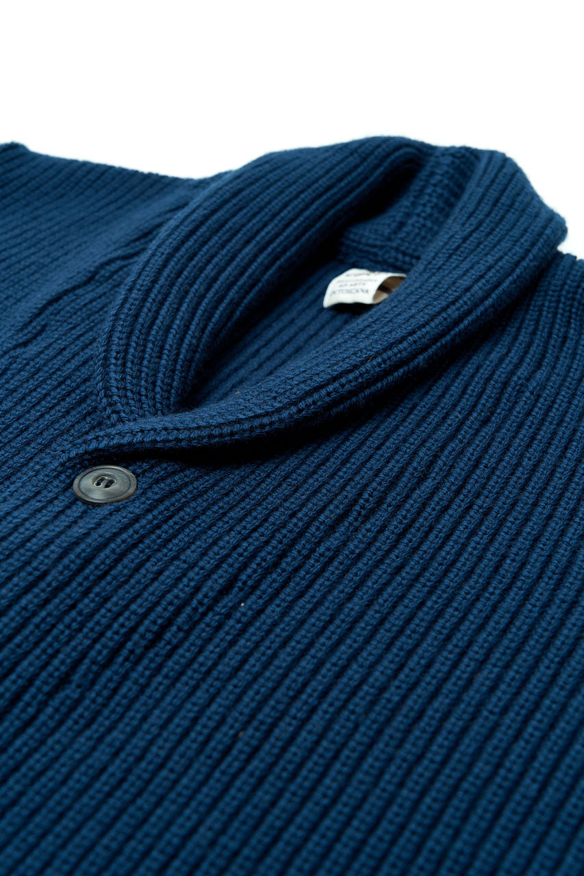 GRP Knitwear Shawl Collar Cardigan SF 7.01 Merino Blue GRP Knitwear Shawl Collar Cardigan SF 7.01 Merino Blue