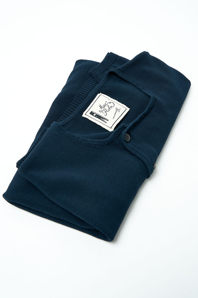 GRP x Max Rohr Side Buttons Tee Cotton Knit Navy
