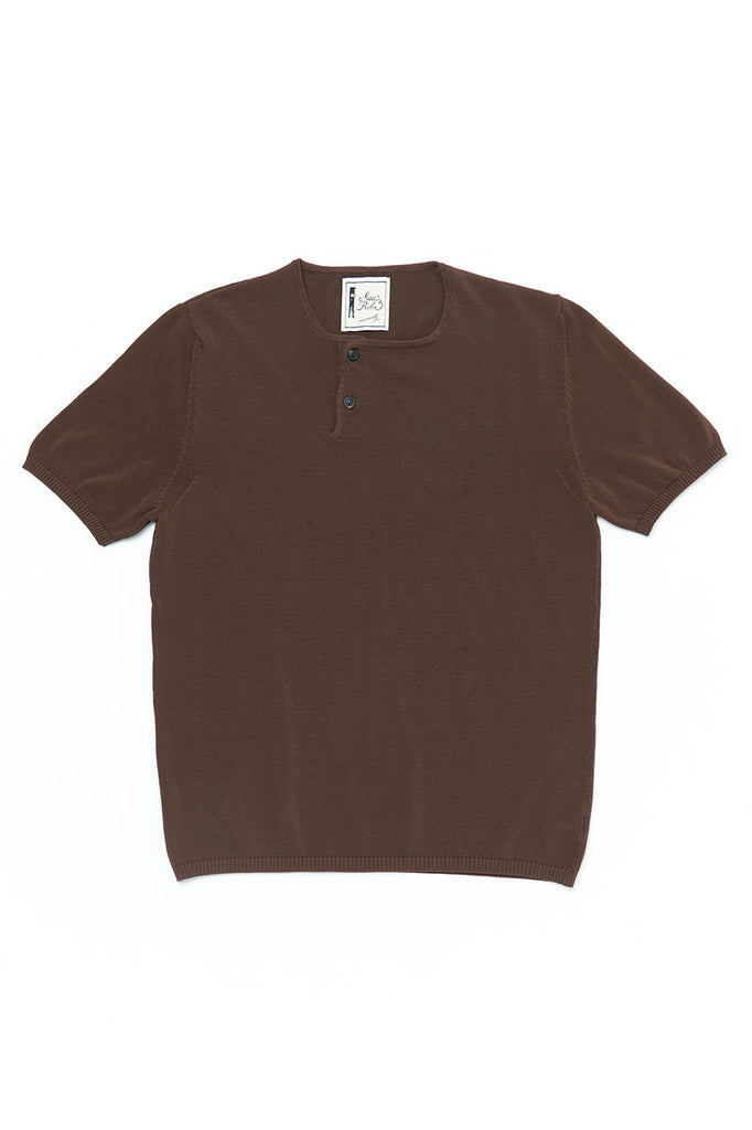 GRP x Max Rohr Side Buttons Tee Cotton Knit Brown
