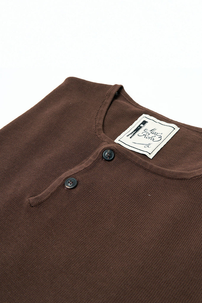 GRP x Max Rohr Side Buttons Tee Cotton Knit Brown