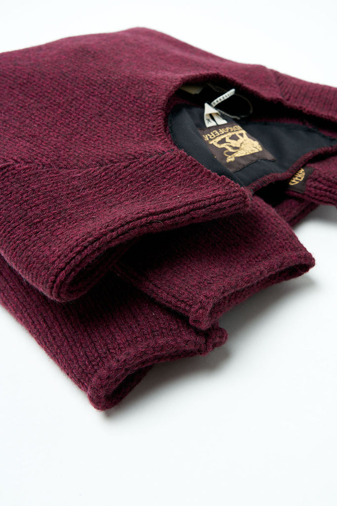 Indigofera Jeans Willow Wool Knit Sweater Burgundy