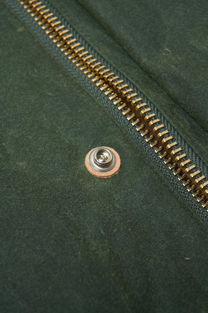 Manifattura Ceccarelli Waxed Mountain Jacket Wool Padded Dark Green