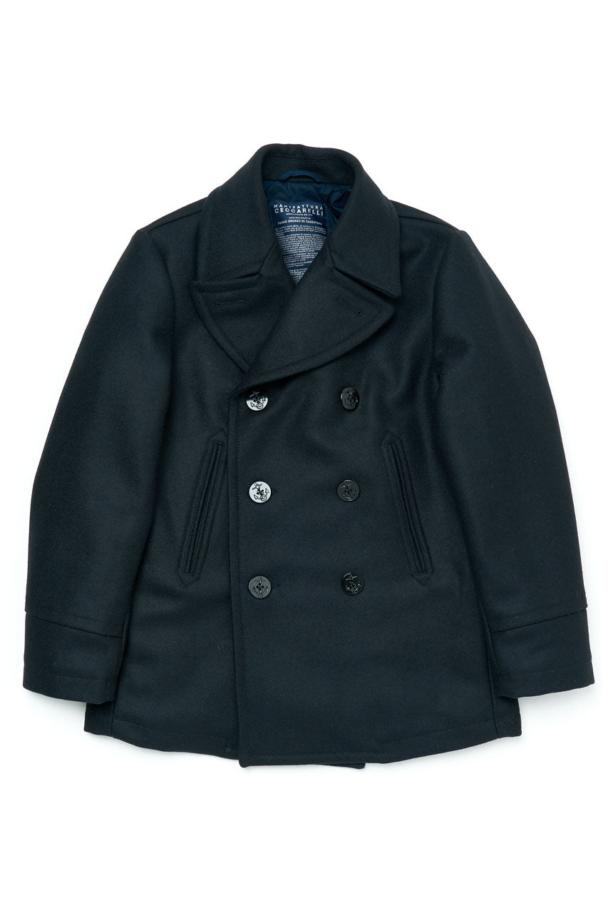 c*d様 MANIFATTURA CECCARELLI Pコート　ネイビー　40 19 ファッション MANIFATTURA CECCARELLI Pコート ネイビー 40