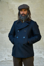 Manifattura Ceccarelli Pea Coat Panno Stia Navy | SUNSETSTAR