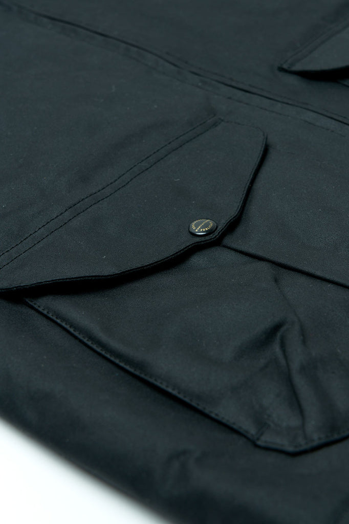 Manifattura Ceccarelli Waxed Blazer Coat Wool Padded Black