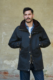 Manifattura Ceccarelli Waxed Long Mountain Jacket Wool Teddy Fur