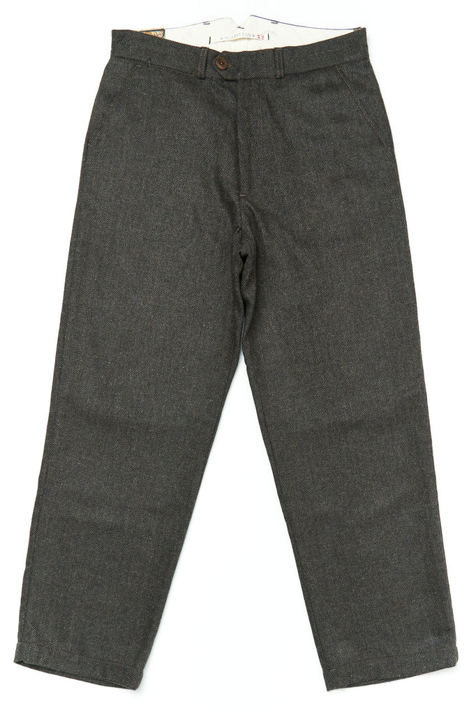 Scarti Lab Pants 130-SE941 Herringbone Wool Dark Brown