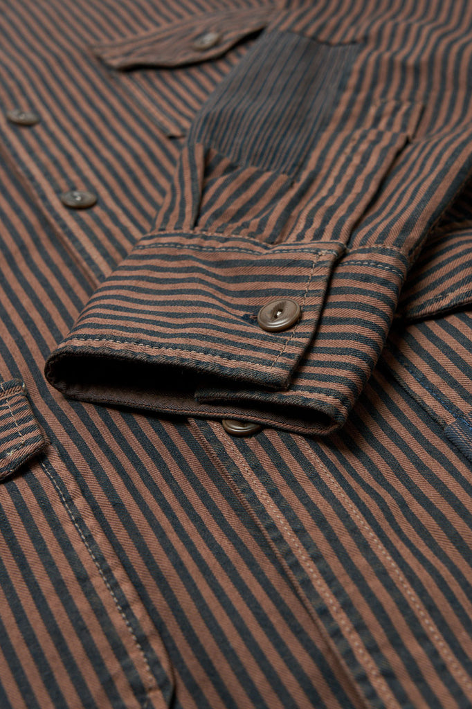 Scarti Lab Shirt/Jacket 401-SM225 Brown Stripe Overdyed B(N)B Collection
