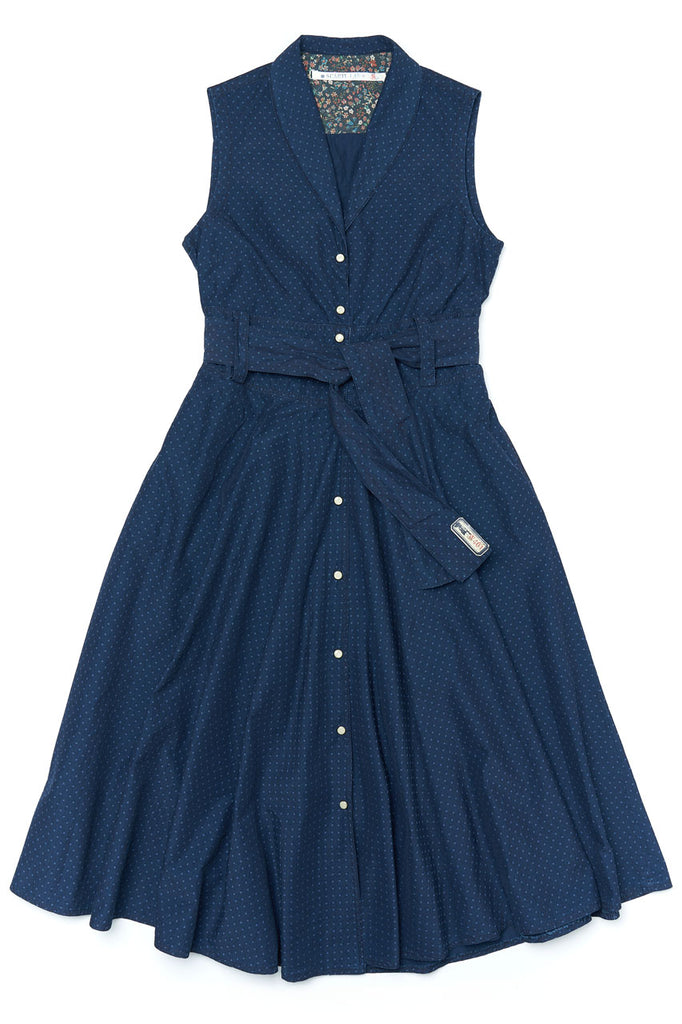 Scarti Lab Sleeveless Buttoned Dress W404-SB317 Indigo