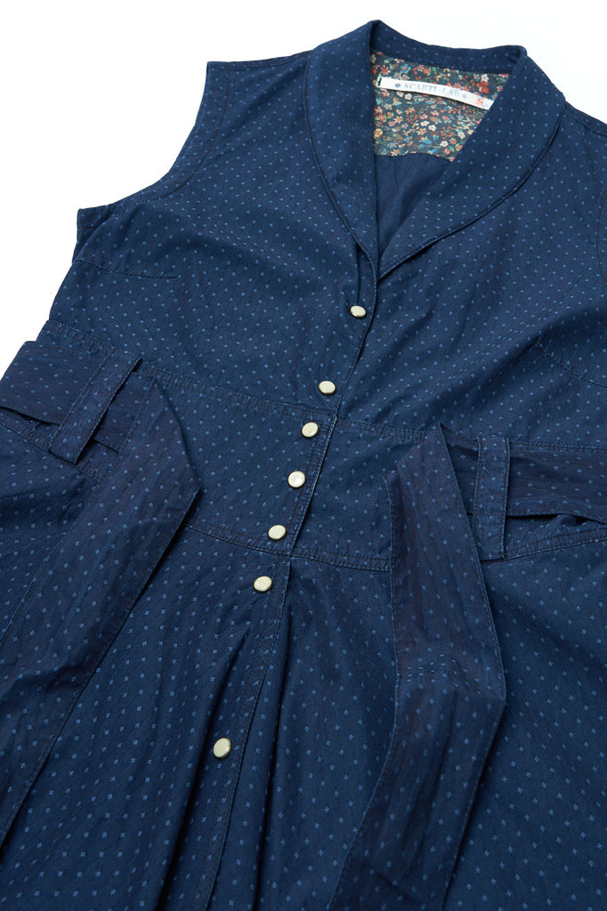 Scarti Lab Sleeveless Buttoned Dress W404-SB317 Indigo