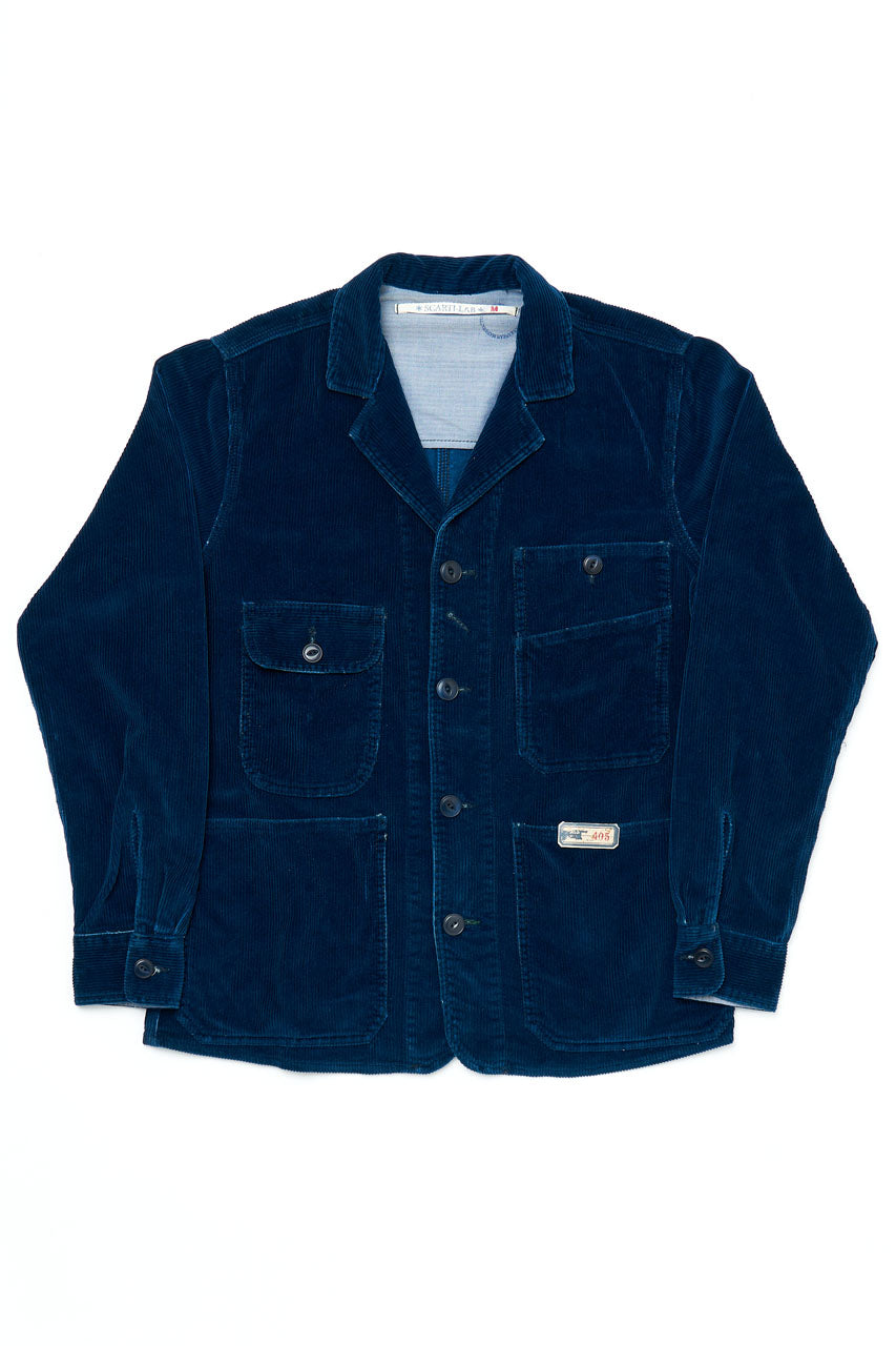 Scarti Lab Work Jacket 405-SH454 Indigo Corduroy Stone Wash
